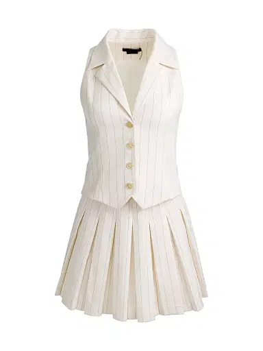 Alice + Olivia Women's Alicia Vest Pleated Minidress | Thumbnail 1 Alice + Olivia Women's Alicia Vest Pleated Minidress | Thumbnail 1