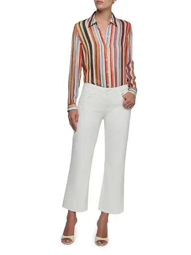 L'Agence Women's Wanda High-Rise Crop Jeans - Light Ecru - Size 32 | Thumbnail 2 L'Agence Women's Wanda High-Rise Crop Jeans - Light Ecru - Size 32 | Thumbnail 2