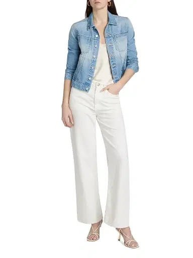 L'Agence Women's Celine Slim-Fit Denim Jacket - Bell Flower - Size XL | Thumbnail 2 L'Agence Women's Celine Slim-Fit Denim Jacket - Bell Flower - Size XL | Thumbnail 2