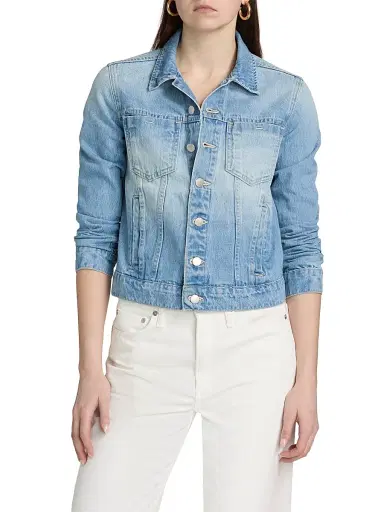 L'Agence Women's Celine Slim-Fit Denim Jacket - Bell Flower - Size XL | Thumbnail 3 L'Agence Women's Celine Slim-Fit Denim Jacket - Bell Flower - Size XL | Thumbnail 3