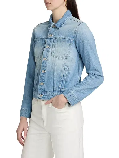 L'Agence Women's Celine Slim-Fit Denim Jacket - Bell Flower - Size XL | Thumbnail 4 L'Agence Women's Celine Slim-Fit Denim Jacket - Bell Flower - Size XL | Thumbnail 4