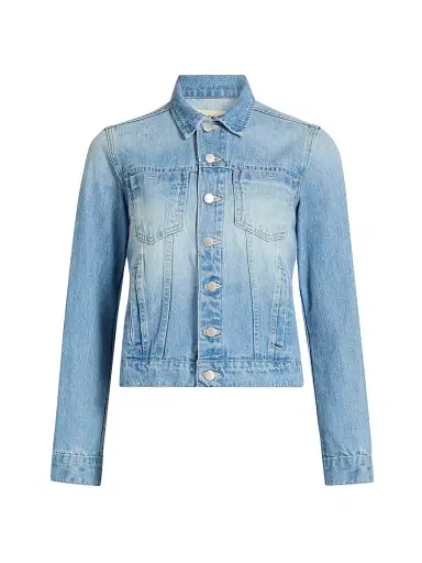 L'Agence Women's Celine Slim-Fit Denim Jacket - Bell Flower - Size XL | Thumbnail 1 L'Agence Women's Celine Slim-Fit Denim Jacket - Bell Flower - Size XL | Thumbnail 1