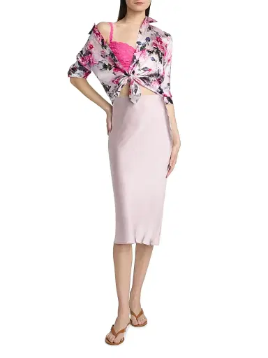 L'Agence Women's Dani Floral Three-Quarter-Length Sleeve Blouse - Pink Multi Water Rose | Thumbnail 2