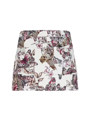 L'Agence Women's Cyra Jungle Butterfly Printed Miniskirt - White Multi Butterfly Jungle - Size 12 | Thumbnail 1 L'Agence Women's Cyra Jungle Butterfly Printed Miniskirt - White Multi Butterfly Jungle - Size 12 | Thumbnail 1