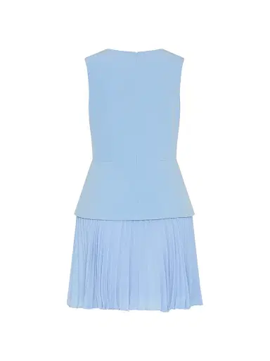 Milly Women's Haddy Pleated Minidress - Blue | Thumbnail 3 Milly Women's Haddy Pleated Minidress - Blue | Thumbnail 3