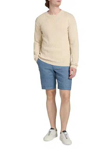 Saks Fifth Avenue Men's Linen Straight-Cut Chino Shorts | Thumbnail 2