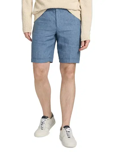 Saks Fifth Avenue Men's Linen Straight-Cut Chino Shorts | Thumbnail 3