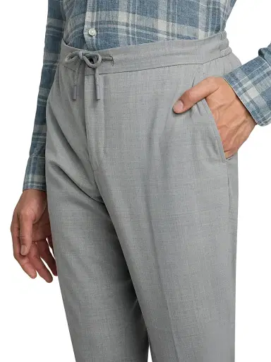 Saks Fifth Avenue Men's Lanatel Wool-Blend Drawstring Pants - Light Grey - Size 38 | Thumbnail 6 Saks Fifth Avenue Men's Lanatel Wool-Blend Drawstring Pants - Light Grey - Size 38 | Thumbnail 6
