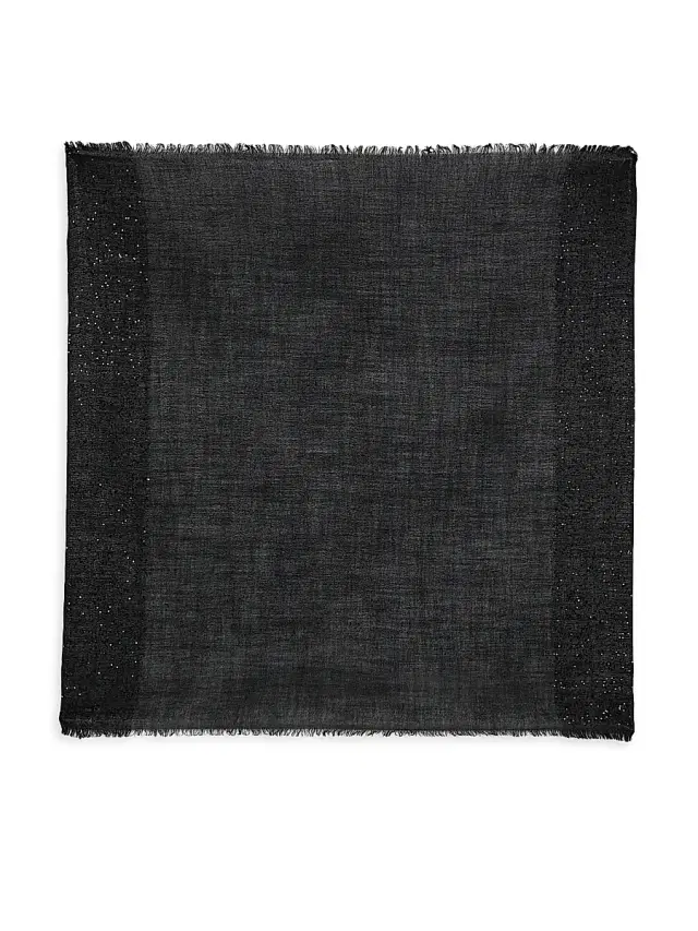 Faliero Sarti Women's Little Dalila Sequined Virgin Wool-Silk Blend Scarf - Black Sequins