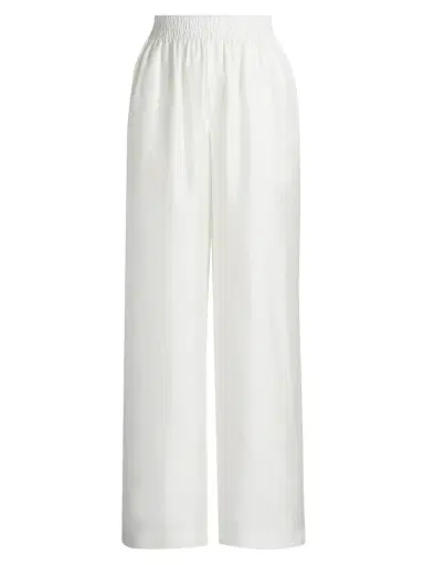 Lisa Yang Women's Silk Wide-Leg Trousers - Meringue - Size Medium | Thumbnail 1