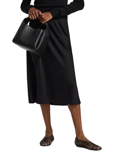 Lisa Yang Women's Flared Silk Midi-Skirt - Midnight - Size Medium | Thumbnail 3