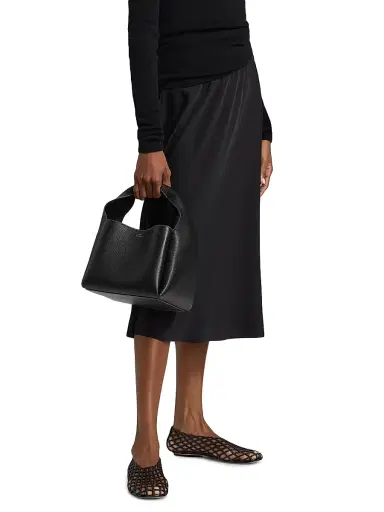 Lisa Yang Women's Flared Silk Midi-Skirt - Midnight - Size Medium | Thumbnail 4