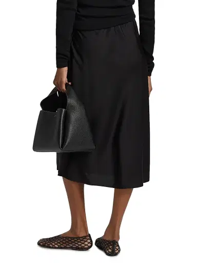 Lisa Yang Women's Flared Silk Midi-Skirt - Midnight - Size Medium | Thumbnail 5