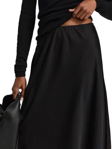 Lisa Yang Women's Flared Silk Midi-Skirt - Midnight - Size Medium | Thumbnail 6