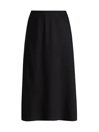 Lisa Yang Women's Flared Silk Midi-Skirt - Midnight - Size Medium | Thumbnail 1