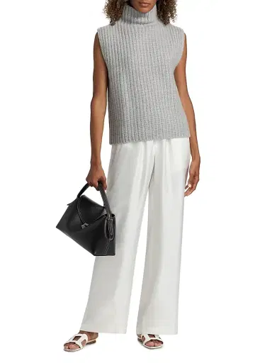Lisa Yang Women's Jocelyne Cashmere Vest - Dove Grey | Thumbnail 2