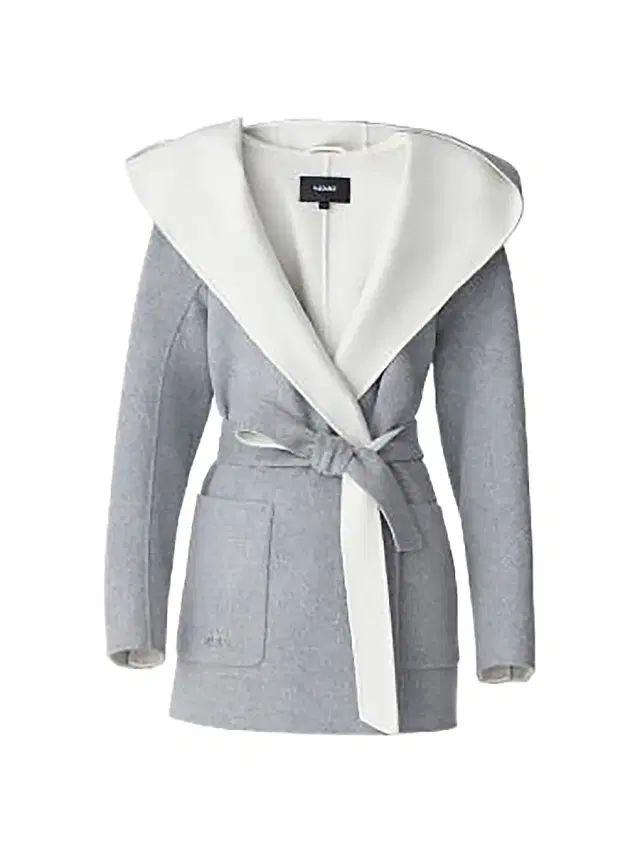 Women's Paya Wool Wrap Coat - Light Grey