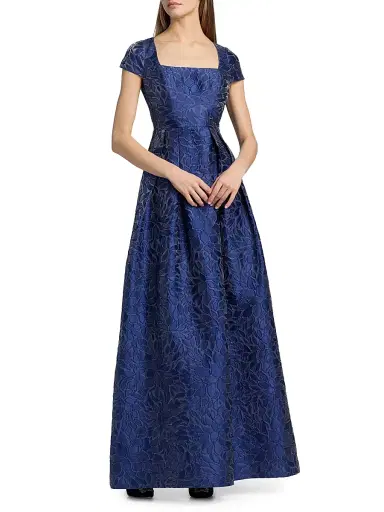 Kay Unger Women's Ophelia Jacquard Gown | Thumbnail 3 Kay Unger Women's Ophelia Jacquard Gown | Thumbnail 3