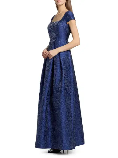 Kay Unger Women's Ophelia Jacquard Gown | Thumbnail 4 Kay Unger Women's Ophelia Jacquard Gown | Thumbnail 4
