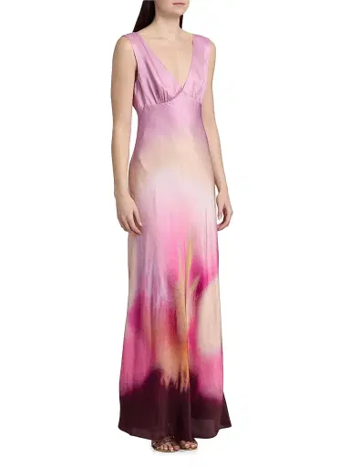 Amur Women's Zarita Ombré V-Neck Gown - Flora In Focus - Size 12 | Thumbnail 4 Amur Women's Zarita Ombré V-Neck Gown - Flora In Focus - Size 12 | Thumbnail 4