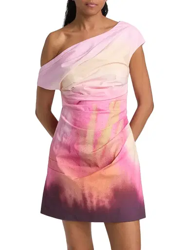 Amur Women's Ysella Printed Off-the-Shoulder Minidress - Flora In Focus - Size 8 | Thumbnail 3