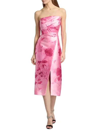 Kay Unger Women's Addison Tea-Length Strapless Cocktail Dress - Rose Bud - Size 16 | Thumbnail 2 Kay Unger Women's Addison Tea-Length Strapless Cocktail Dress - Rose Bud - Size 16 | Thumbnail 2