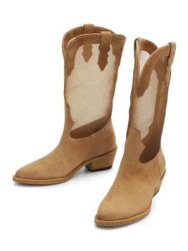 Partlow Women's Gemma 55MM Suede & Mesh Cowboy Boots - Cest - Size 10.5 | Thumbnail 2