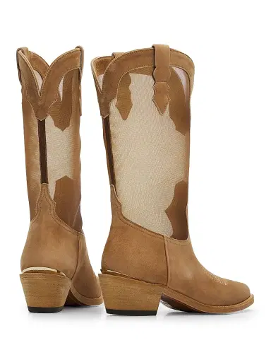 Partlow Women's Gemma 55MM Suede & Mesh Cowboy Boots - Cest - Size 10.5 | Thumbnail 3