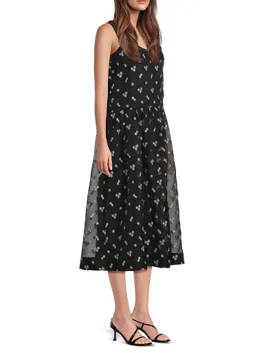 Ciao Lucia Women's Mariella Floral-Embroidered Silk Organza Midi-Dress - Black - Size XXL | Thumbnail 4
