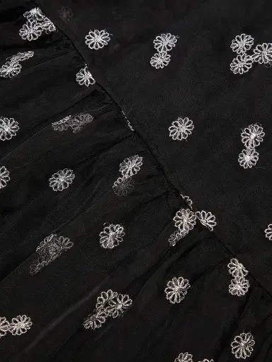 Ciao Lucia Women's Mariella Floral-Embroidered Silk Organza Midi-Dress - Black - Size XXL | Thumbnail 6