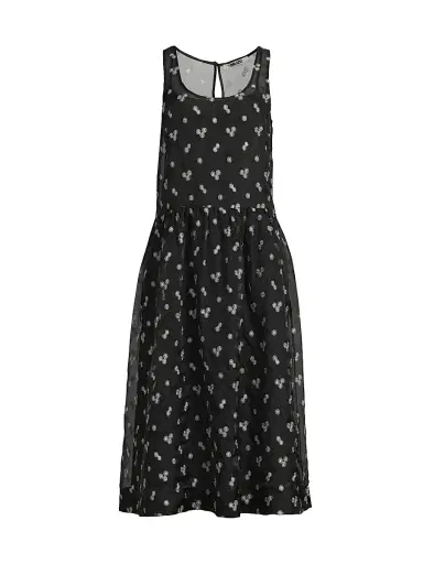 Ciao Lucia Women's Mariella Floral-Embroidered Silk Organza Midi-Dress - Black - Size XXL | Thumbnail 1