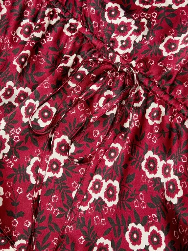 Ciao Lucia Women's Renata Floral Silk Charmeuse Top - Ruby - Size XS | Thumbnail 6