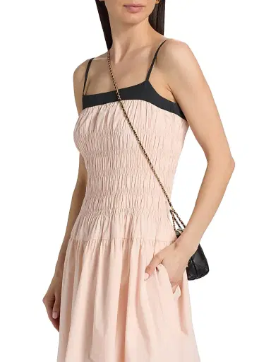 Ciao Lucia Women's Rossella Smocked Cotton Midi-Dress - Powder - Size XS | Thumbnail 6