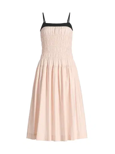 Ciao Lucia Women's Rossella Smocked Cotton Midi-Dress - Powder - Size XS | Thumbnail 1