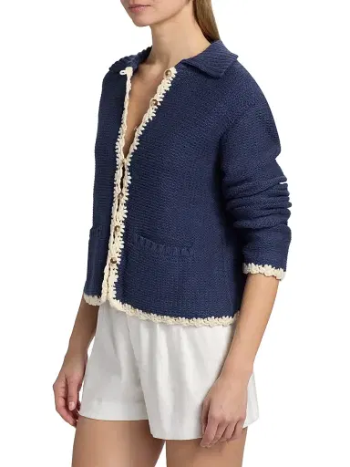 Ciao Lucia Women's Reyla Crochet-Trimmed Cardigan - Midnight - Size XL | Thumbnail 4 Ciao Lucia Women's Reyla Crochet-Trimmed Cardigan - Midnight - Size XL | Thumbnail 4