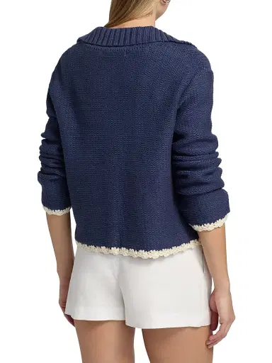 Ciao Lucia Women's Reyla Crochet-Trimmed Cardigan - Midnight - Size XL | Thumbnail 5 Ciao Lucia Women's Reyla Crochet-Trimmed Cardigan - Midnight - Size XL | Thumbnail 5