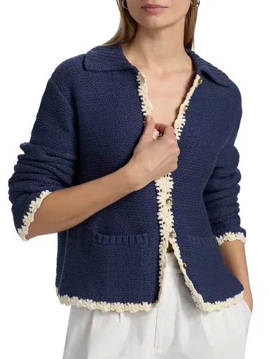 Ciao Lucia Women's Reyla Crochet-Trimmed Cardigan - Midnight - Size XL | Thumbnail 6 Ciao Lucia Women's Reyla Crochet-Trimmed Cardigan - Midnight - Size XL | Thumbnail 6
