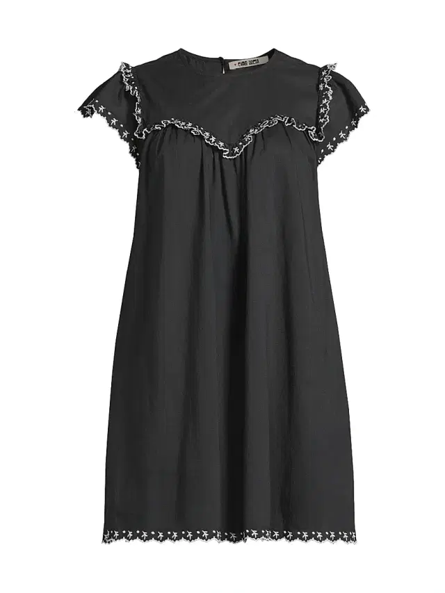 Women's Mari Cotton Voile Babydoll Minidress - Black Women's Mari Cotton Voile Babydoll Minidress - Black