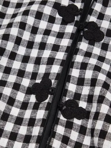 Ciao Lucia Women's Anja Gingham Jacket - Black White Gingham - Size Large | Thumbnail 6