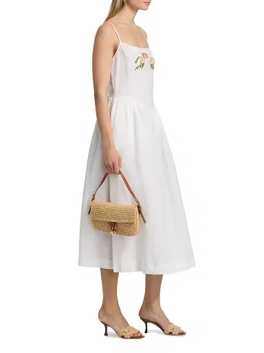 Ciao Lucia Women's Neroni Embroidered Cotton-Linen Midi-Dress | Thumbnail 4 Ciao Lucia Women's Neroni Embroidered Cotton-Linen Midi-Dress | Thumbnail 4