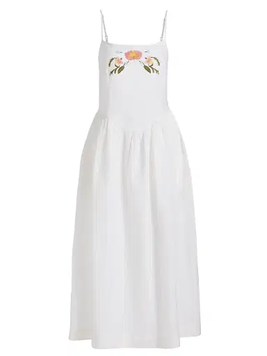 Ciao Lucia Women's Neroni Embroidered Cotton-Linen Midi-Dress | Thumbnail 1 Ciao Lucia Women's Neroni Embroidered Cotton-Linen Midi-Dress | Thumbnail 1