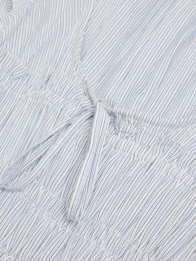 Ciao Lucia Women's Lauretta Smocked Cotton Midi-Dress - Stripe - Size XXL | Thumbnail 6
