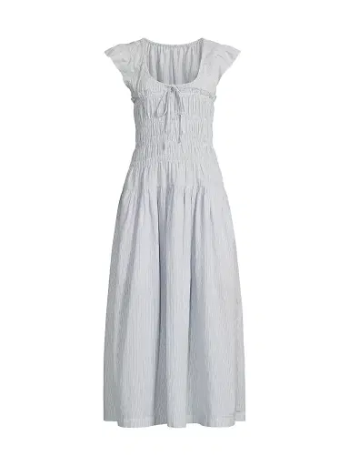Ciao Lucia Women's Lauretta Smocked Cotton Midi-Dress - Stripe - Size XXL | Thumbnail 1