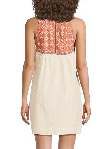 Ciao Lucia Women's Eros Floral-Colorblocked Cotton-Silk Minidress - Palma - Size Large | Thumbnail 5
