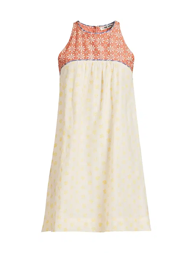 Ciao Lucia Women's Eros Floral-Colorblocked Cotton-Silk Minidress - Palma - Size Large