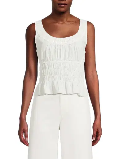 Ciao Lucia Women's Louisa Cotton Poplin Shirred Top - White - Size XXL | Thumbnail 3 Ciao Lucia Women's Louisa Cotton Poplin Shirred Top - White - Size XXL | Thumbnail 3