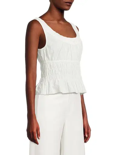 Ciao Lucia Women's Louisa Cotton Poplin Shirred Top - White - Size XXL | Thumbnail 4 Ciao Lucia Women's Louisa Cotton Poplin Shirred Top - White - Size XXL | Thumbnail 4