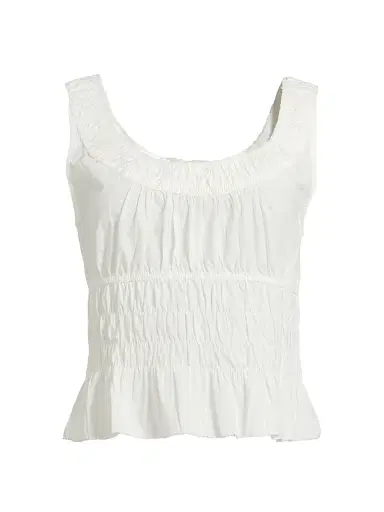 Ciao Lucia Women's Louisa Cotton Poplin Shirred Top - White - Size XXL | Thumbnail 1 Ciao Lucia Women's Louisa Cotton Poplin Shirred Top - White - Size XXL | Thumbnail 1