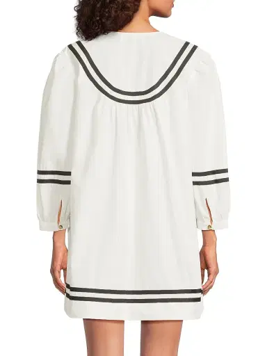 Ciao Lucia Women's Palina Cotton Poplin Striped Minidress - White - Size XXL | Thumbnail 5