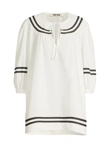 Ciao Lucia Women's Palina Cotton Poplin Striped Minidress - White - Size XXL | Thumbnail 1